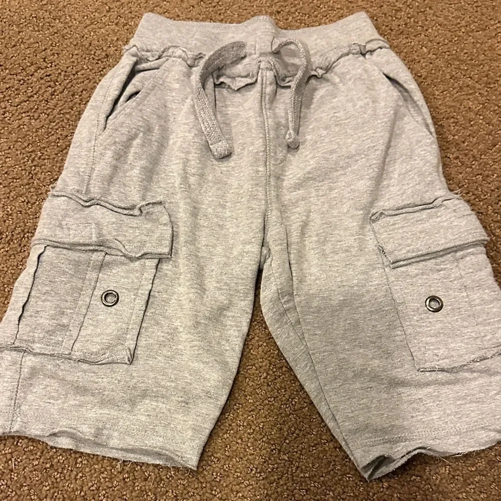 Mish Boys Two Pairs of Raw Hem Cargo Shorts Black and Gray Raw Hem Size 5